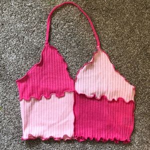 pink cropped tank top